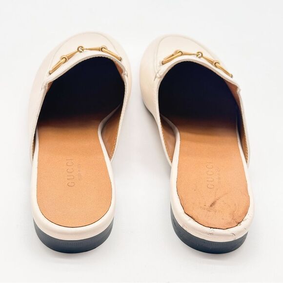 Gucci Princetown Mules Horsebit Mystic White Leather SlipOn Loafers EU37.5 US7.5 - Picture 5 of 11